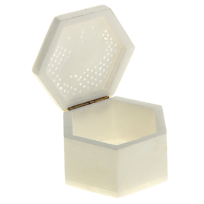 Шкатулка резная "Слон" под белый мрамор