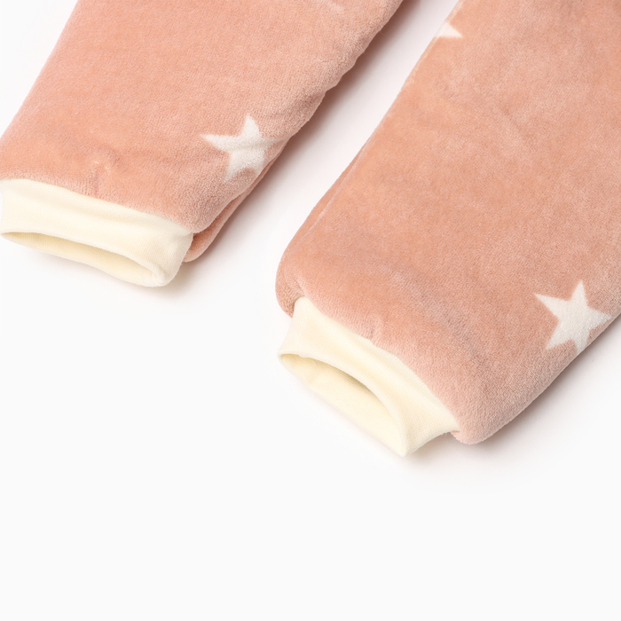 Комбинезон Крошка Я утепленный плюшевый, рост 68-74, бежевый 9517736