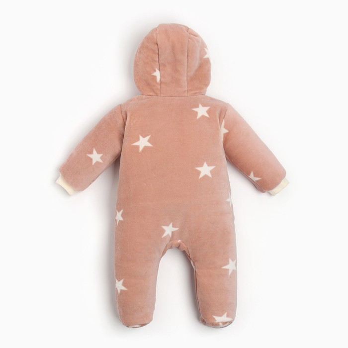 Комбинезон Крошка Я утепленный плюшевый, рост 68-74, бежевый 9517736