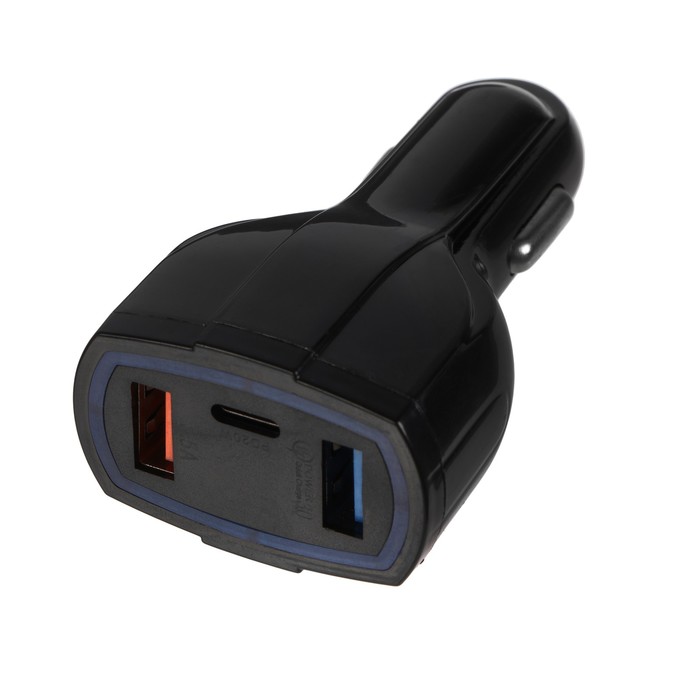 фото Зарядное устройство cartage, 12-24 в, 2 usb, type-c 3.5 а, черный