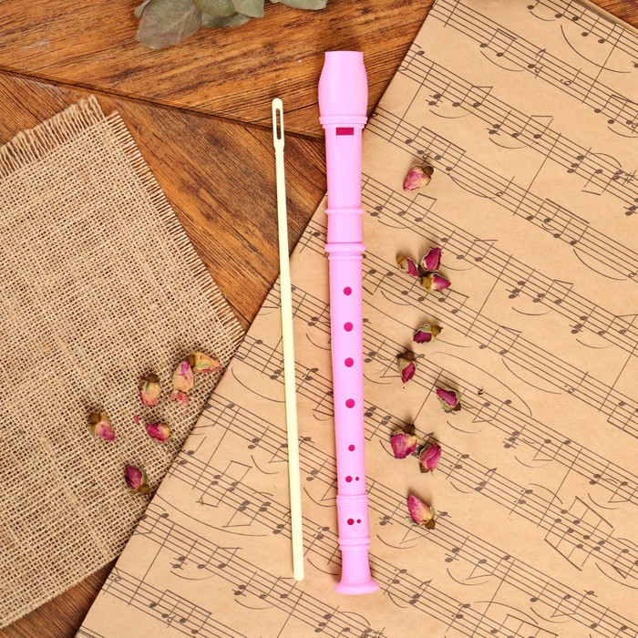 фото Блокфлейта music life, розовая, немецкая система, сопрано, 30 см
