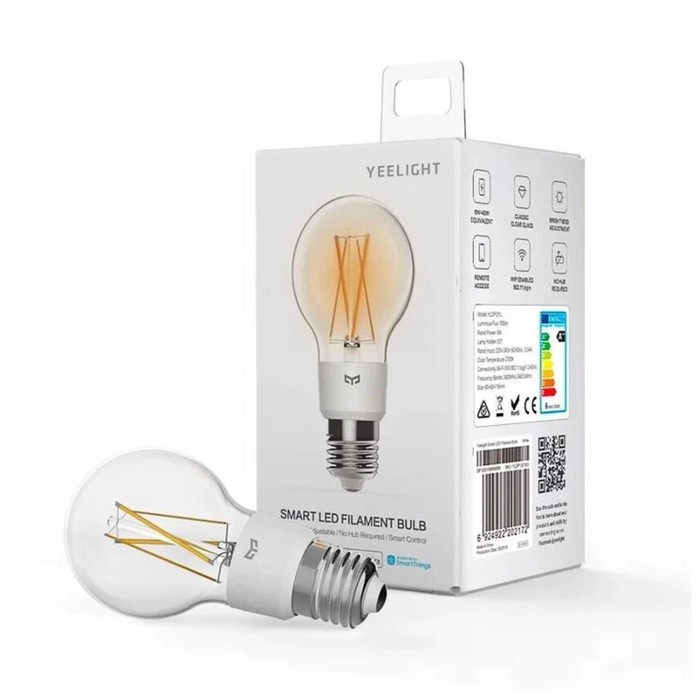 фото Светодиодная лампочка yeelight led filament light yldp12yl, e27, 6 вт, 700 лм