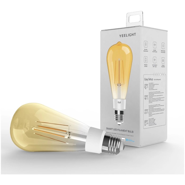 

Светодиодная лампочка Yeelight Smart LED Filament Bulb ST64 (YLDP23YL), E27, 6 Вт, 500 лм