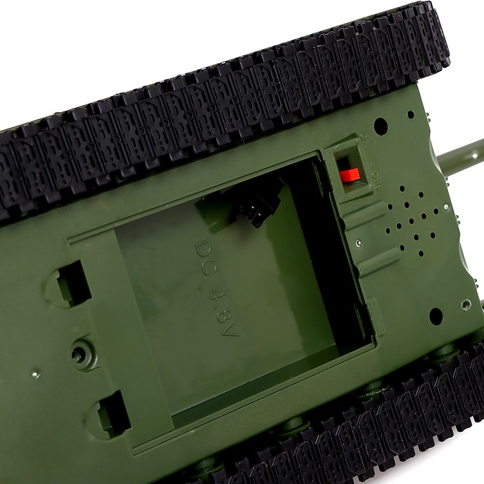 Танк радиоуправляемый Т34, работает от аккумулятора, свет и звук, цвет зелёный