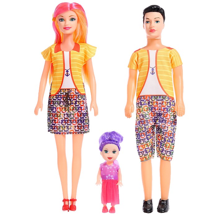 Набор кукол «Дружная семья», 3 шт, МИКС набор кукол дружная семья 3 шт микс