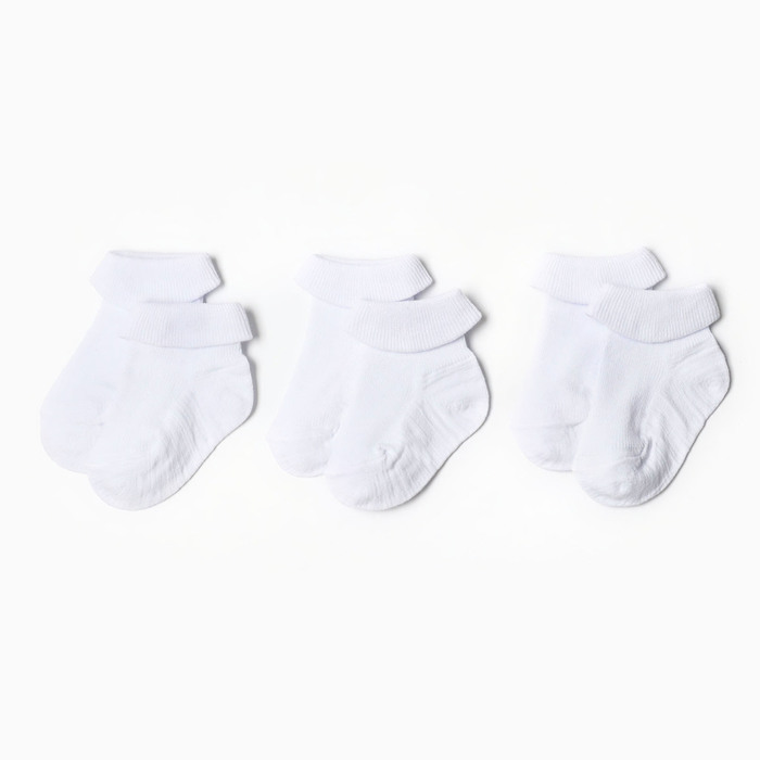 

Набор детских носков Крошка Я BASIC LINE, 3 пары, р. 8-10 см, белый