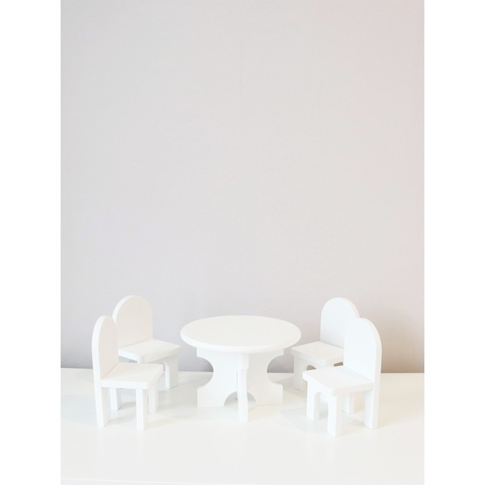 Мебель для куклы: стол и 4 стула цена и фото