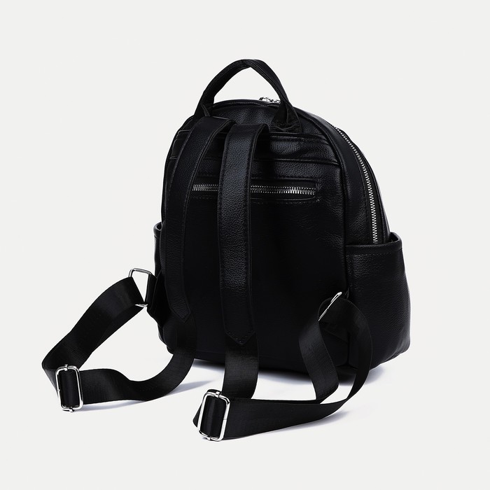 фото Рюкзак иск/кожа 26*14*26, отд на молнии, 3 н/карман, черный