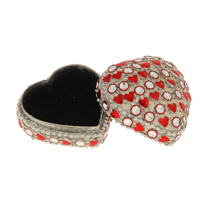Шкатулка-сердце "Этника - Красные сердечки"
