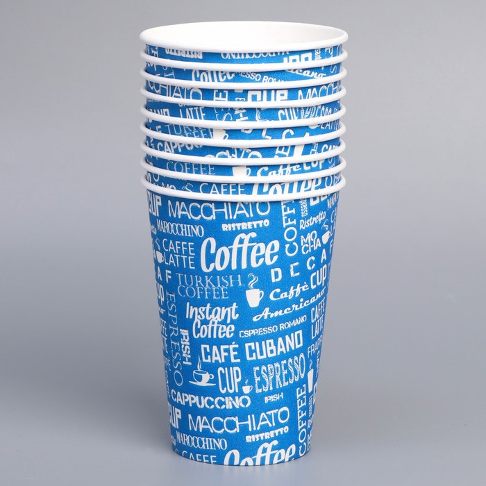 

Бумажный стакан "Coffee" синий, 400 мл, диаметр 90 мм