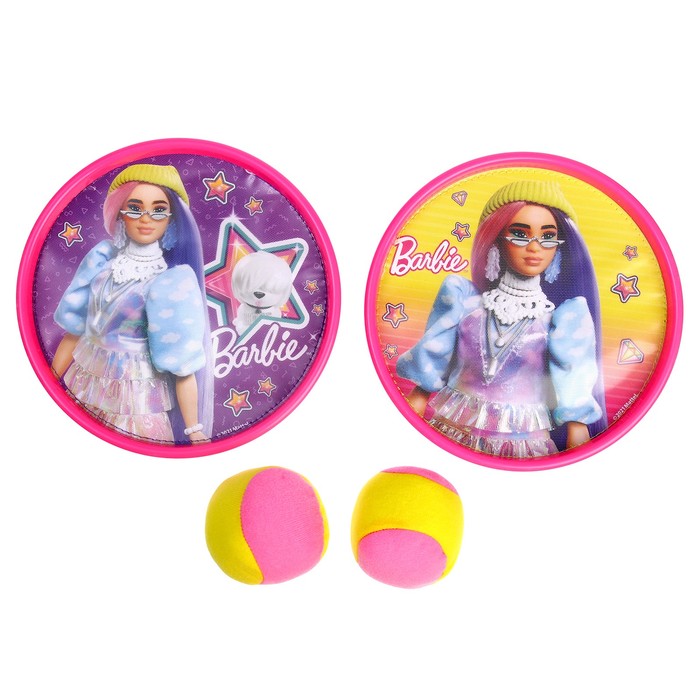 Мячеловка «Барби. Играем вместе» липучкой спортивный инвентарь играем вместе мячеловка с липучкой барби
