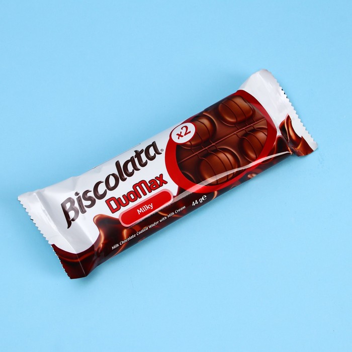 Вафли Biscolata DuoMax в шоколаде с молочной начинкой, 44 г