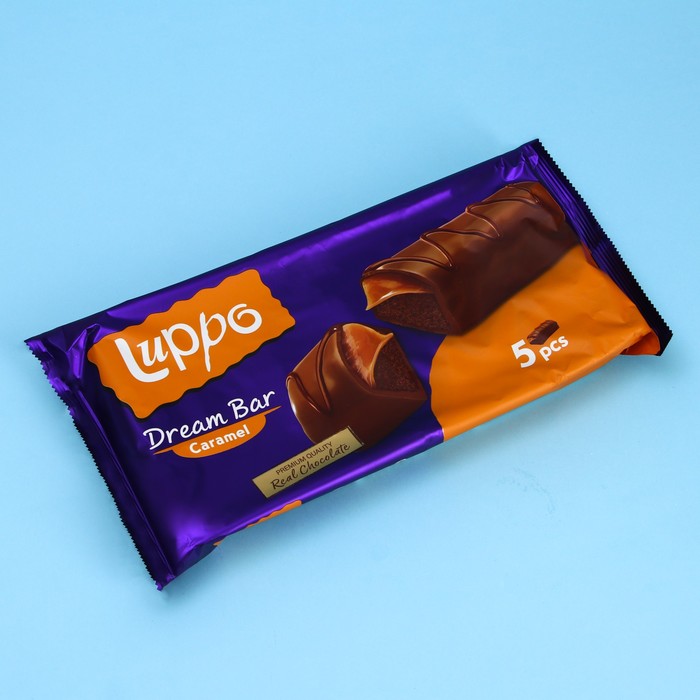 Бисквит LUPPO DREAM BAR в шоколаде с карамельной начинкой,  5 * 30 г