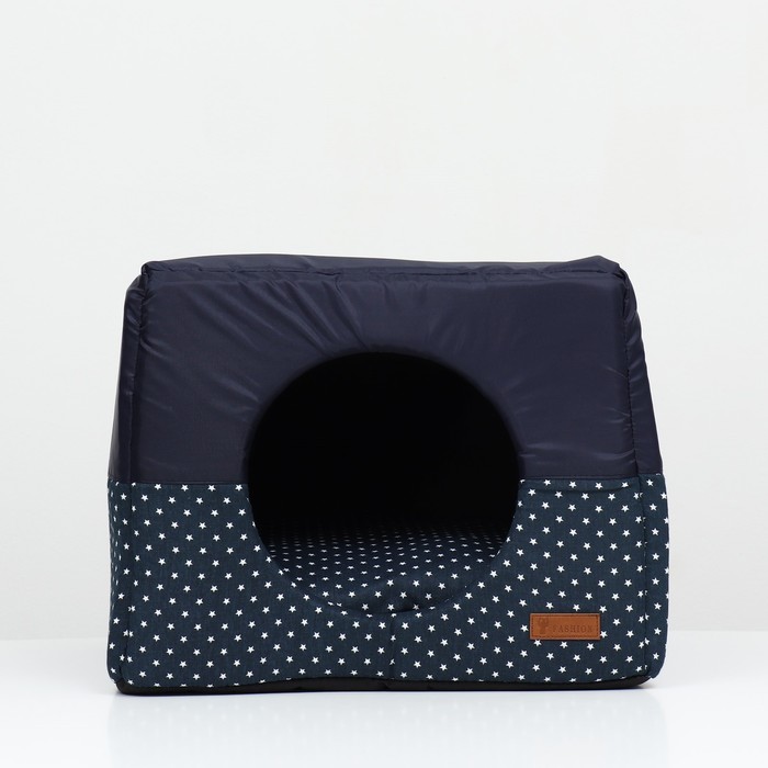 Дом-трансформер Оксфорд, бязь иск. мех, 43 х 43 х 34 см, синий со звездами, 9518199 - фото 81595
