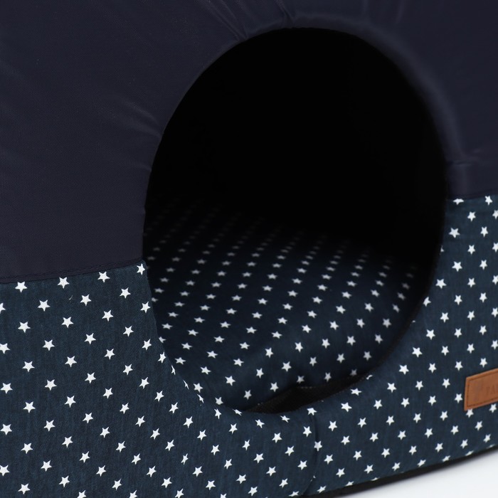 Дом-трансформер Оксфорд, бязь иск. мех, 43 х 43 х 34 см, синий со звездами, 9518199 - фото 81597