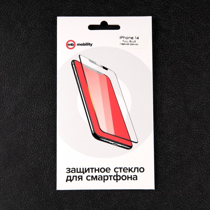 Защитное стекло mObility, для iPhone 14, полный клей, черное