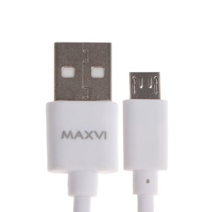 

Кабель Maxvi MC-01, microUSB - USB, 2 А, 1 м, PVC оплетка, белый