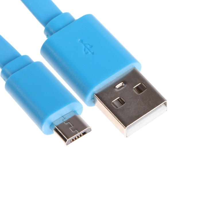кабель maxvi mc 01f microusb usb 2 а 1 м pvc оплетка плоский черный Кабель Maxvi MC-01F, microUSB - USB, 2 А, 1 м, PVC оплетка, плоский, синий