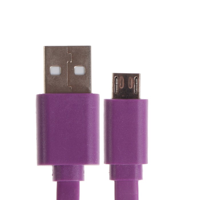 

Кабель Maxvi MC-01F, microUSB - USB, 2 А, 1 м, PVC оплетка, плоский, фиолетовый