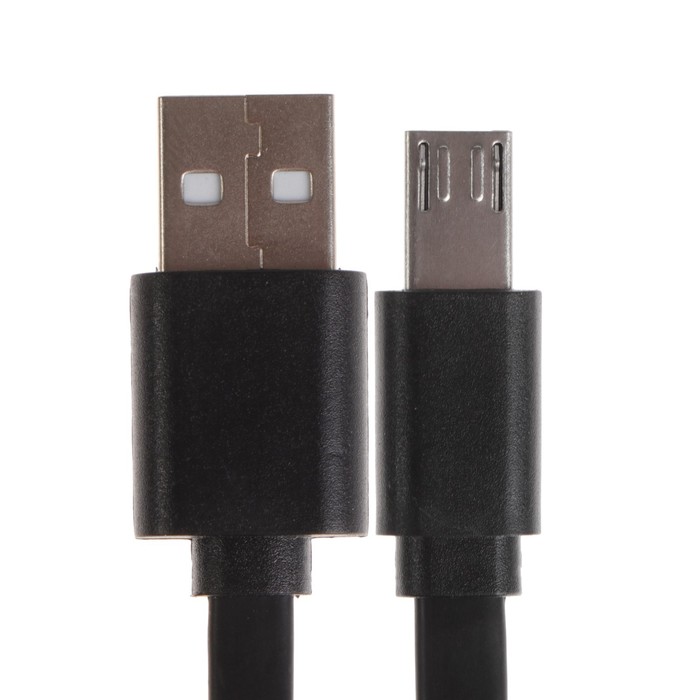 

Кабель Maxvi MC-01F, microUSB - USB, 2 А, 1 м, удлиненный microUSB до 10 мм, PVC, черный