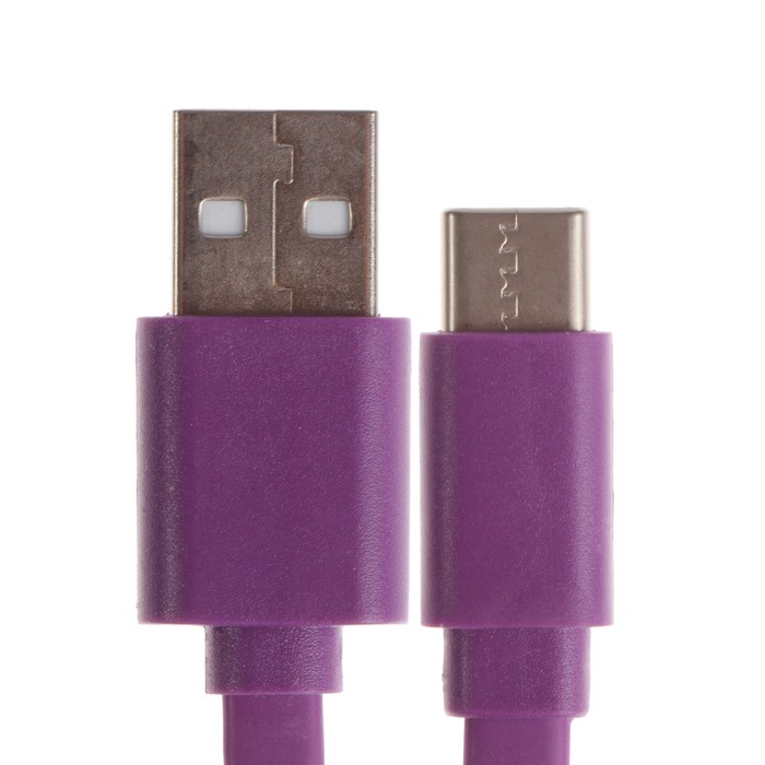 

Кабель Maxvi MC-02F, Type-C - USB, 2 А, 1 м, PVC оплетка, плоский, фиолетовый