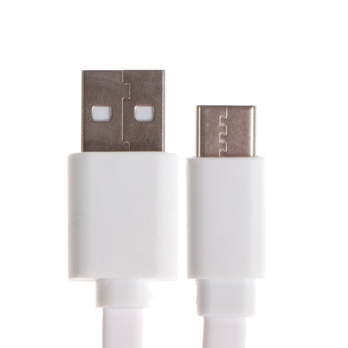 

Кабель Maxvi MC-02F, Type-C - USB, 2 А, 1 м, PVC оплетка, плоский, белый
