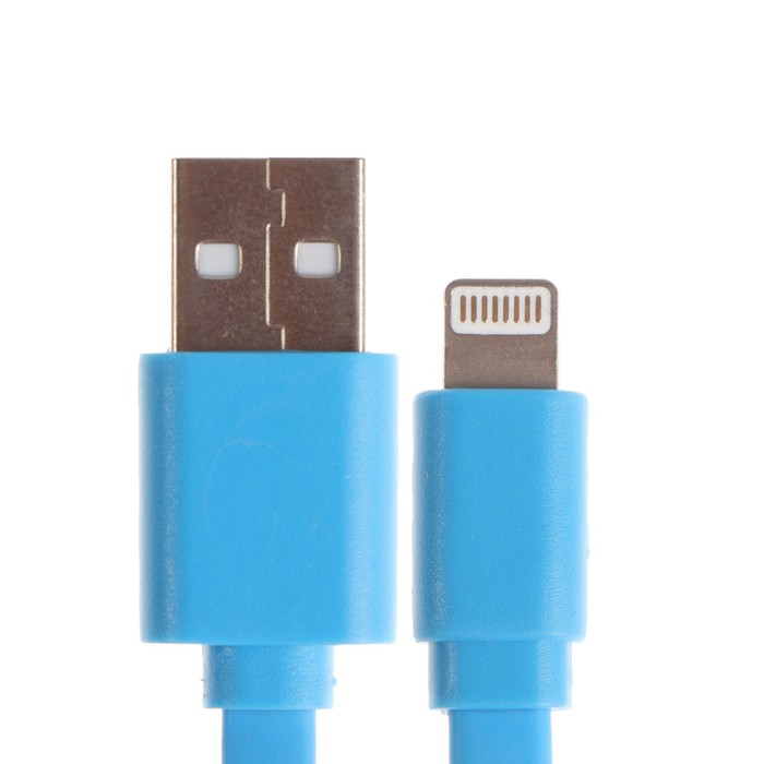 фото Кабель maxvi mc-03f, lightning - usb, 2 а, 1 м, pvc, плоский, синий