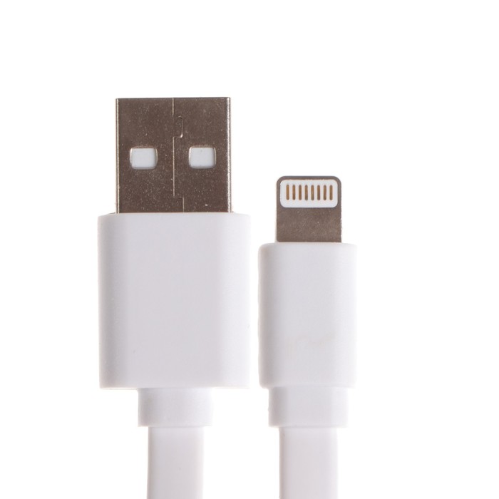 

Кабель Maxvi MC-03F, Lightning - USB, 2 А, 1 м, PVC оплетка, плоский, белый