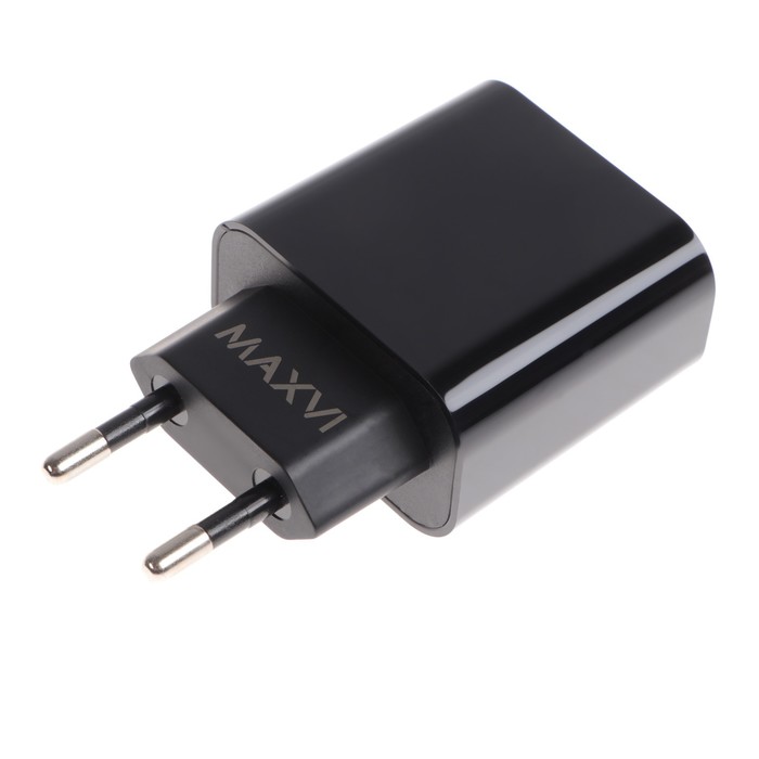 Сетевое зарядное устройство Maxvi CHL-242, 2 USB, 2.4 А, защита от замыкания, черное сетевое зарядное устройство maxvi chl 242 2 usb 2 4 а защита от замыкания черное