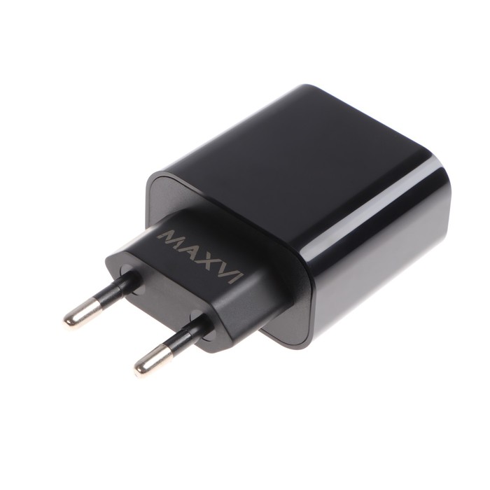 Сетевое зарядное устройство Maxvi CHL-602PD, USB/USB-C, 6 А, 30 Вт, быстрая зарядка, черное сетевое зарядное устройство maxvi chl 602pd usb usb c 6 а 30 вт быстрая зарядка черное