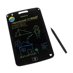 Графический планшет для рисования и заметок LCD Maxvi MGT-01С, 8.5”, цветной дисплей, черный