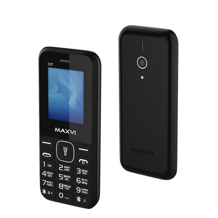 Сотовый телефон Maxvi C27, 1.77, 0.3 Мп, microSD, 2 sim, FM, фонарик, 600 мАч, черный