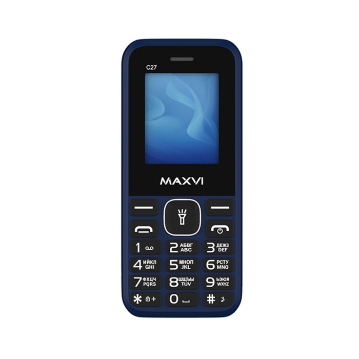 Сотовый телефон Maxvi C27, 1.77", 1.3 Мп, microSD, 2 sim, FM, фонарик, 600 мАч, синий