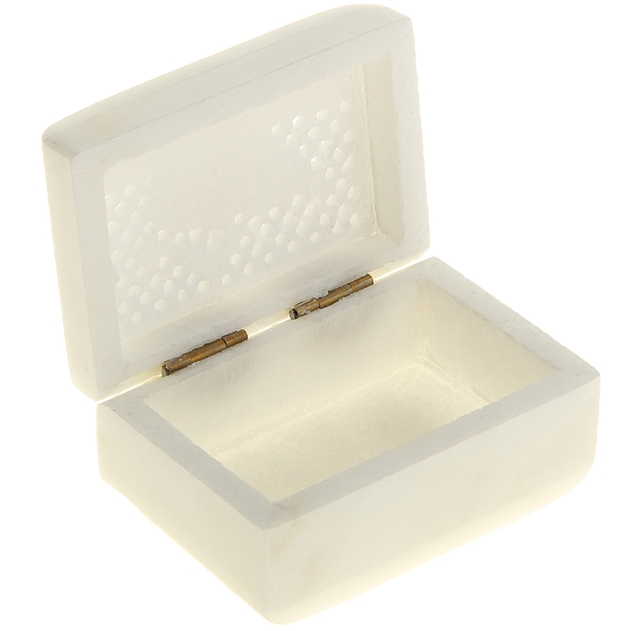 Шкатулка резная "Лебедь" под белый мрамор