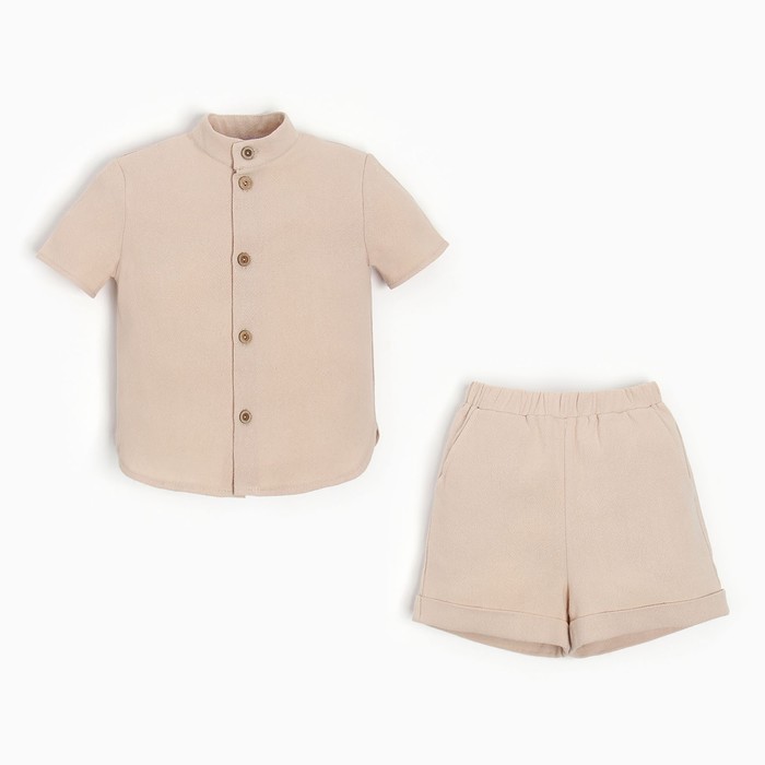 Комплект для мальчика (рубашка, шорты) MINAKU цвет бежевый, рост 86-92