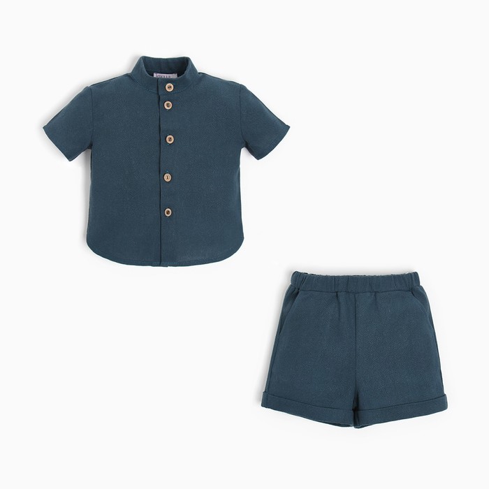Комплект для мальчика (рубашка, шорты) MINAKU цвет темно-синий, рост 68-74