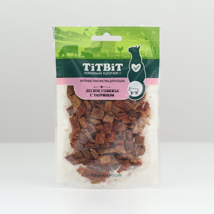 Легкое говяжье TitBit с таурином для кошек, 25 г titbit легкое говяжье в сырном соусе для кошек вяленые лакомства 25 г