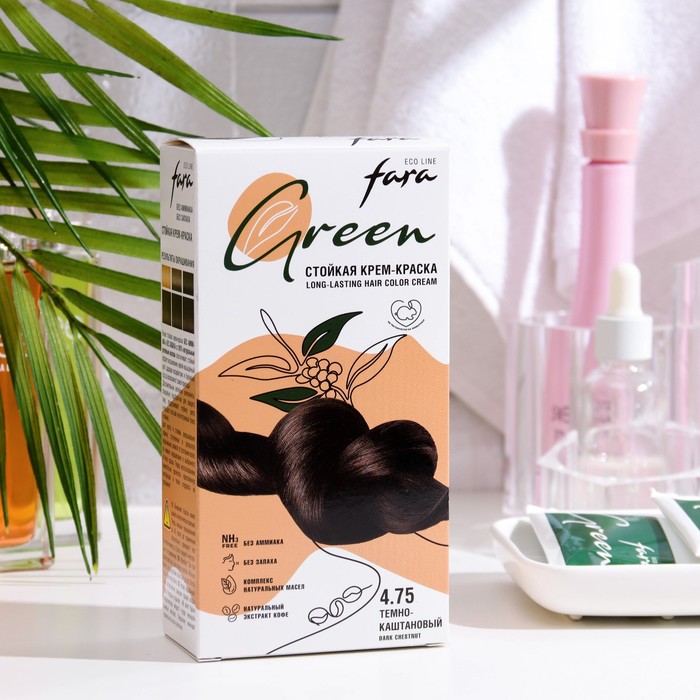 

Краска для волос FARA Eco Line Green 4.75 темно-каштановый, 125 г