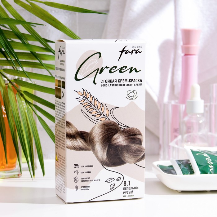 Краска для волос FARA Eco Line Green 8.1 пепельно-русый, 125 г краска для волос fara eco line green 8 1 пепельно русый 125 г