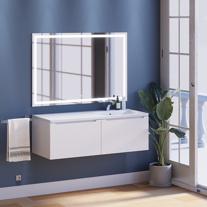 Тумба под раковину Uperwood Tanos, 120 см, подвесная, правая, белая