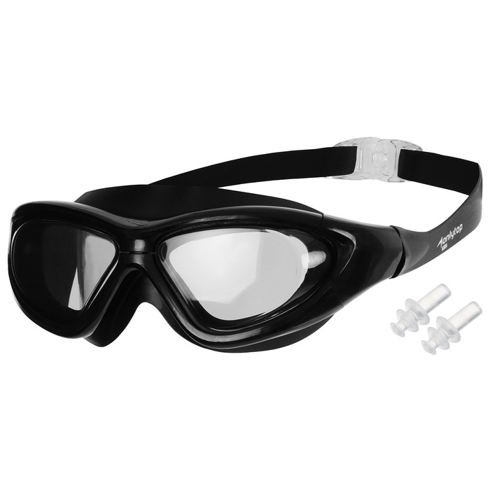 Очки для плавания ONLYTOP, беруши, цвет чёрный очки полумаска для плавания onlytop