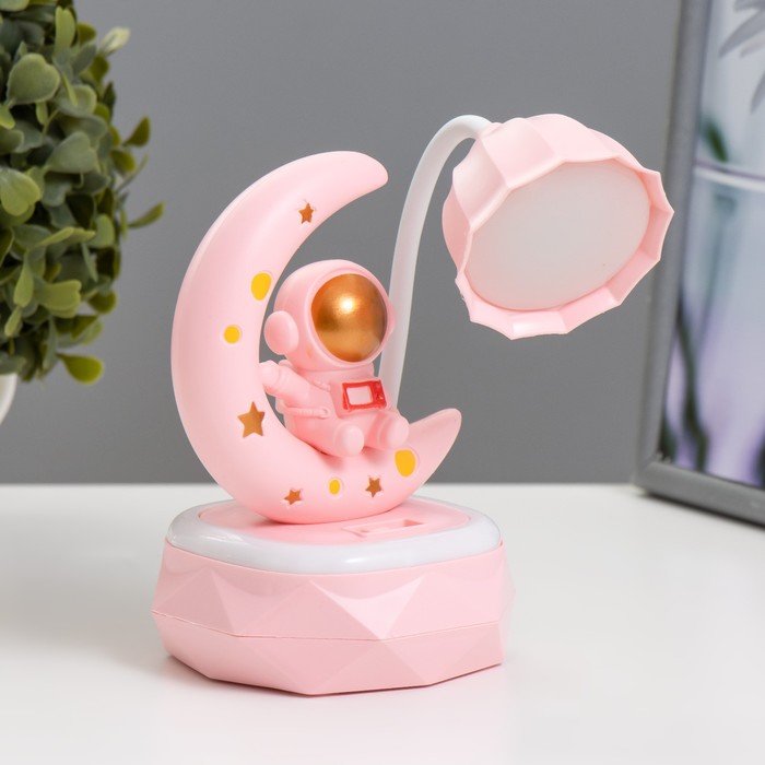 Настольная лампа "Космонавт на луне" LED 2Вт USB АКБ МИКС 10х10х21 см 9352518