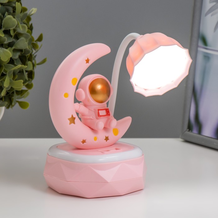 Настольная лампа "Космонавт на луне" LED 2Вт USB АКБ МИКС 10х10х21 см 9352518