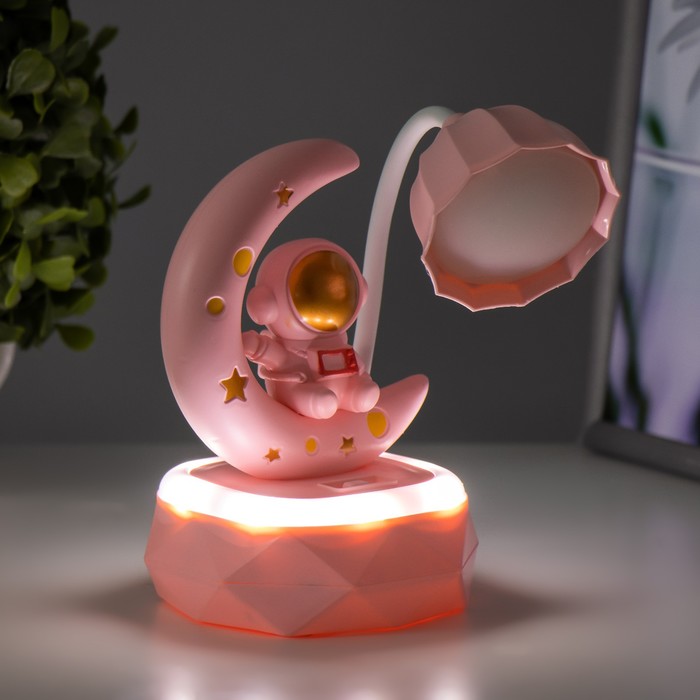 Настольная лампа "Космонавт на луне" LED 2Вт USB АКБ МИКС 10х10х21 см 9352518