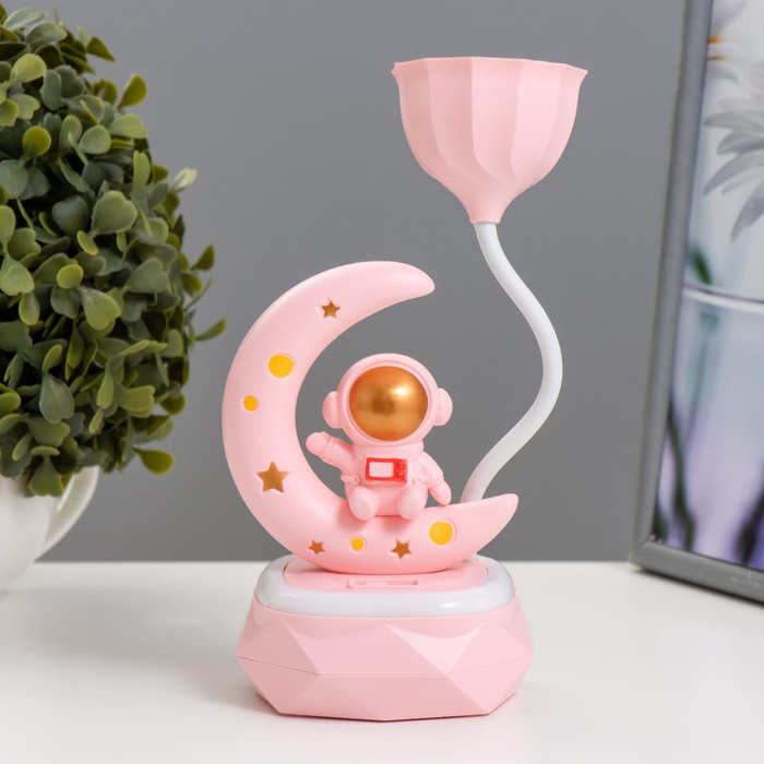 Настольная лампа "Космонавт на луне" LED 2Вт USB АКБ МИКС 10х10х21 см 9352518