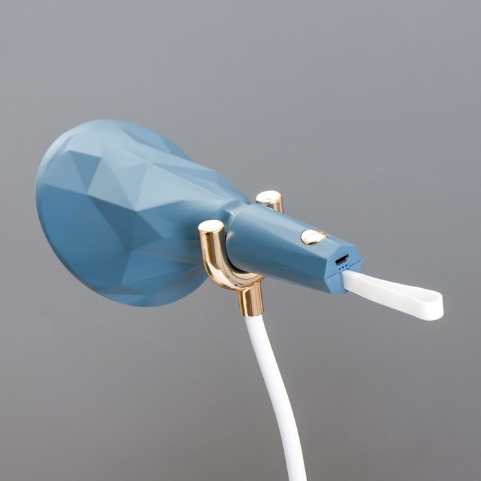 Настольная лампа "Делсер" LED 3Вт USB АКБ синий 14х13х39 см