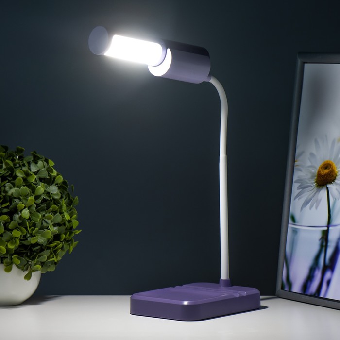 Настольная лампа "Лансер" LED 3,5Вт USB АКБ фиолетовый 11х15х45 см
