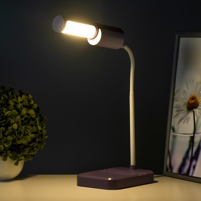 Настольная лампа "Лансер" LED 3,5Вт USB АКБ фиолетовый 11х15х45 см