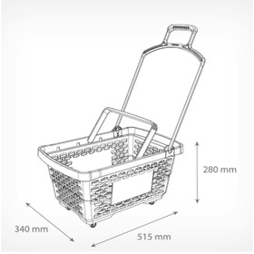 

Корзина-тележка пластиковая 28л, с 2 пластиковыми ручками, цвет красный