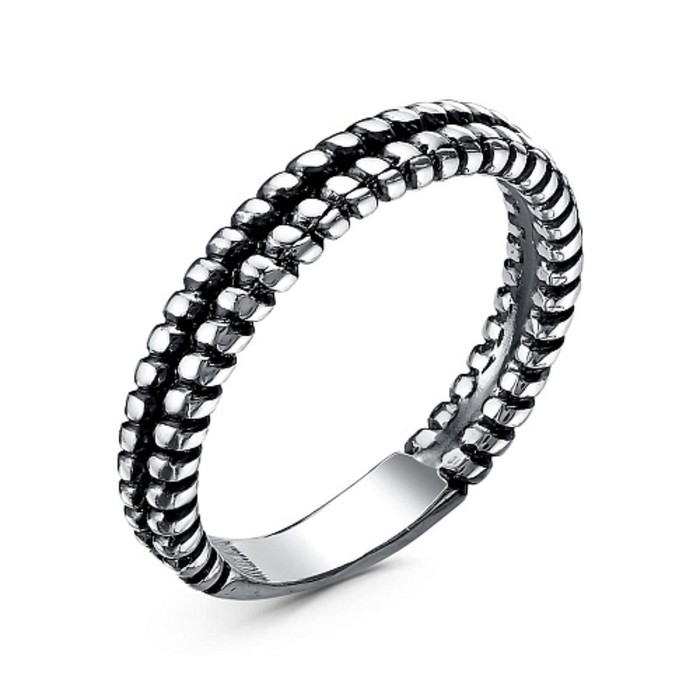 

Кольцо "Рельеф", посеребрение с оксидированием, 17 размер